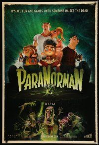 8t555 PARANORMAN advance DS 1sh '12 all fun and games until someone raises the dead!