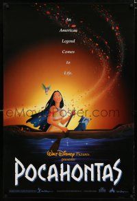 8t576 POCAHONTAS 1sh '95 Walt Disney, Native American Indians, great cartoon image in canoe!