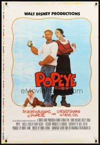 8t582 POPEYE 2-sided int'l printer's test 1sh '80 Robin Williams & Duvall as Segar's characters!