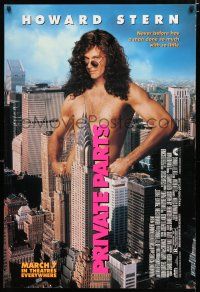 8t592 PRIVATE PARTS advance 1sh '96 wacky image of naked Howard Stern in New York City!