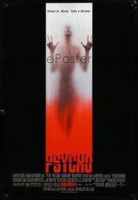 8t597 PSYCHO advance 1sh '98 Hitchcock re-make, cool image of victim behind shower curtain!
