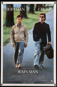 8t610 RAIN MAN advance 1sh '88 Tom Cruise & autistic Dustin Hoffman, directed by Barry Levinson!