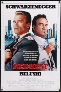 8t617 RED HEAT 1sh '88 Walter Hill, great image of cops Arnold Schwarzenegger & James Belushi!