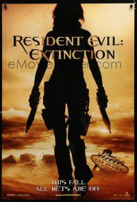 8t620 RESIDENT EVIL: EXTINCTION teaser 1sh '07 silhouette of zombie killer Milla Jovovich!