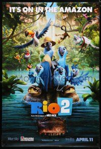 8t632 RIO 2 style B teaser DS 1sh '14 wacky image of tourist birds, it's on in the Amazon!