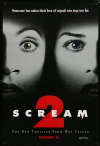 8t664 SCREAM 2 teaser 1sh '97 Wes Craven directed, Neve Campbell, Courteney Cox!