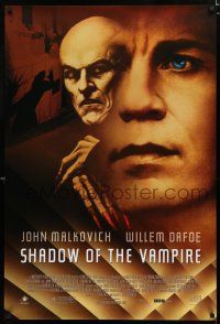 8t668 SHADOW OF THE VAMPIRE 1sh '00 art of John Malkovich as F.W. Murnau, Willem Dafoe!
