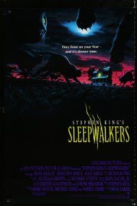 8t691 SLEEPWALKERS int'l 1sh '92 Brian Krause, Barry Jackson art of cats at night, Stephen King!