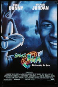 8t706 SPACE JAM DS 1sh '96 Michael Jordan & Bugs Bunny in outer space!