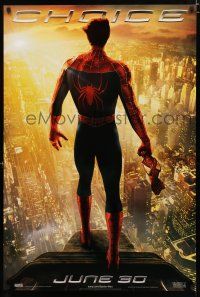 8t712 SPIDER-MAN 2 teaser 1sh '04 cool image of Tobey Maguire as superhero, choice!
