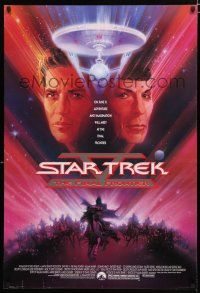 8t724 STAR TREK V 1sh '89 The Final Frontier, William Shatner & Leonard Nimoy by Bob Peak!