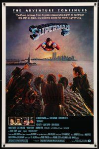 8t747 SUPERMAN II 1sh '81 Christopher Reeve, Terence Stamp, battle over New York City!