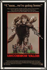 8t791 UNCOMMON VALOR 1sh '83 Gene Hackman, Fred Ward, Robert Stack, Tex Cobb, Vietnam War!