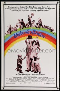 8t794 UNDER THE RAINBOW 1sh '81 Chevy Chase, Carrie Fisher in lingerie & 150 Wizard of Oz midgets!
