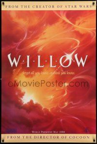 8t827 WILLOW teaser 1sh '88 Ron Howard directed, Alvin fantasy art of clouds!