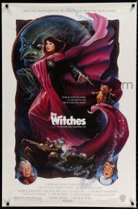 8t831 WITCHES 1sh '89 Nicolas Roeg, Jim Henson, Anjelica Huston, Winters fantasy art!