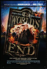 8t836 WORLD'S END advance DS 1sh '12 Simon Pegg, Nick Frost, sexy Rosamund Pike, barmageddon!