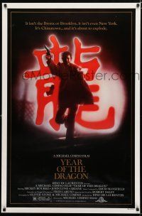 8t845 YEAR OF THE DRAGON 1sh '85 Mickey Rourke, Michael Cimino Asian crime thriller!