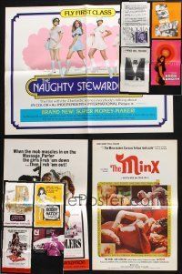 8w045 LOT OF 25 UNCUT SEXPLOITATION PRESSBOOKS '60s-70s filled with sexy images!