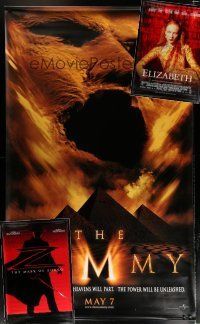 8w097 LOT OF 3 VINYL BANNERS '90s The Mummy, Mask of Zorro, Elizabeth!