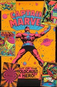 8w224 LOT OF 6 BLACK LIGHT COMMERCIAL POSTERS MOSTLY OF MARVEL SUPERHEROES '70s cool art!