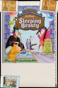 8w230 LOT OF 3 UNFOLDED PRINTER'S TEST VIDEO POSTERS '80s-90s Sleeping Beauty & more!