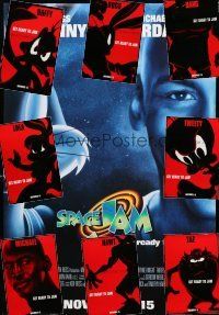 8w271 LOT OF 9 UNFOLDED DOUBLE-SIDED SPACE JAM ONE-SHEETS '96 Michael Jordan & Looney Tunes!
