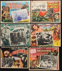 8w072 LOT OF 6 MEXICAN LOBBY CARDS '50s great movie scenes & border artwork!
