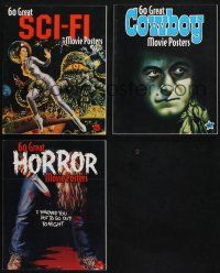 8w068 LOT OF 3 SOFTCOVER 60 GREAT MOVIE POSTERS BOOKS BY BRUCE HERSHENSON '00s horror & more!