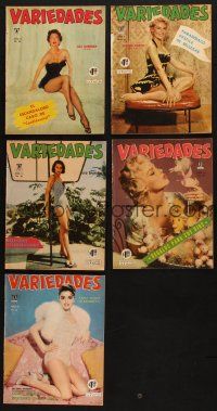 8w084 LOT OF 5 VARIEDADES MEXICAN MAGAZINES '50s Cyd Charisse, Ava Gardner & other sexy ladies!