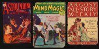 8w061 LOT OF 3 MAGAZINE COVERS '30s Astounding Stories, Mind Magic, Agosy All-Story Weekly!