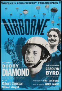 8x030 AIRBORNE 1sh '62 Bobby Diamond, Carolyn Byrd, paratroopers!