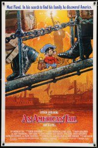 8x038 AMERICAN TAIL 1sh '86 Steven Spielberg, Don Bluth, art of Fievel the mouse by Drew Struzan!