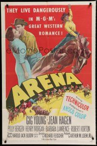 8x051 ARENA 1sh '53 Gig Young, Jean Hagen, Polly Bergen, first 3-D western!