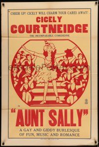 8x057 AUNT SALLY 1sh '34 Cicely Courtneidge, gay and giddy burlesque of fun, music & romance!