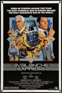 8x059 AVALANCHE EXPRESS 1sh '79 Lee Marvin, Robert Shaw, cool action art by Larry Salk!