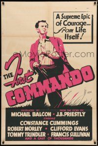 8x790 SOMEWHERE IN FRANCE Canadian 1sh '43 Robert Morley as The First Commando!