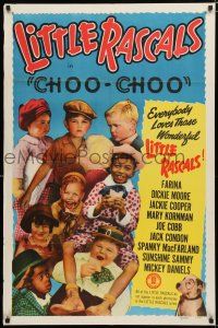 8x180 CHOO-CHOO 1sh R51 Our Gang, great cast portrait of Hal Roach's Little Rascals!