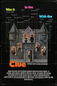 8x187 CLUE 1sh '85 Madeline Kahn, Tim Curry, Christopher Lloyd, Michael McKean!