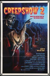 8x205 CREEPSHOW 2 1sh '87 Tom Savini, great Winters artwork of skeleton guy in theater!