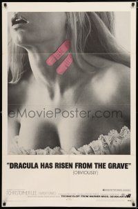 8x267 DRACULA HAS RISEN FROM THE GRAVE 1sh '69 Hammer, sexy girl with bandaids on her neck!