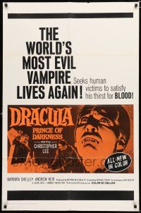 8x268 DRACULA PRINCE OF DARKNESS 1sh '66 great image of vampire Christopher Lee!