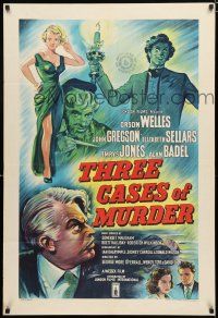 8x013 3 CASES OF MURDER English 1sh '55 Orson Welles in the greatest Somerset Maugham mysteries!