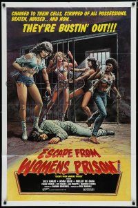 8x288 ESCAPE FROM WOMEN'S PRISON 1sh '84 lesbian penitentiary sex, cool wild sexy artwork!