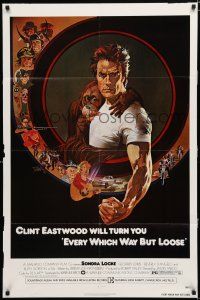 8x291 EVERY WHICH WAY BUT LOOSE 1sh '78 art of Clint Eastwood & Clyde the orangutan by Peak!
