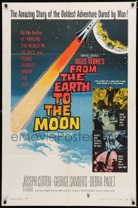 8x340 FROM THE EARTH TO THE MOON 1sh '58 Jules Verne's boldest adventure dared by man!