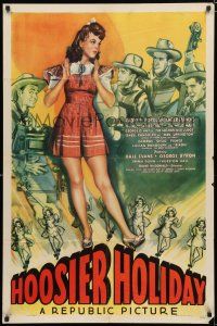 8x395 HOOSIER HOLIDAY 1sh '43 sexy art of Dale Evans in country dress in Indiana!