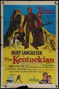 8x467 KENTUCKIAN 1sh '55 art of star & director Burt Lancaster with frontier family!