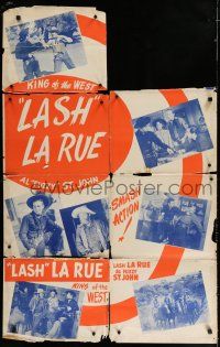 8x486 LASH LA RUE KING OF THE WEST 1sh '50s seven great images of Lash and Fuzzy St. John!