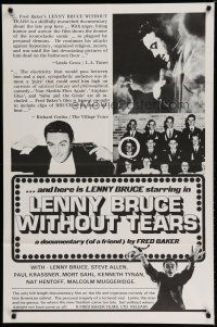 8x494 LENNY BRUCE WITHOUT TEARS 1sh '75 documentary great American satirist!